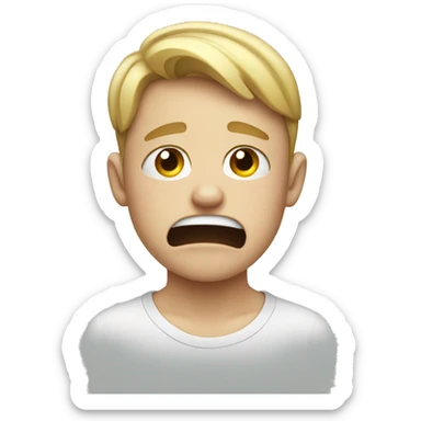 White boy crying and sweating  sticker