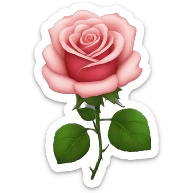 Rose in heart sticker