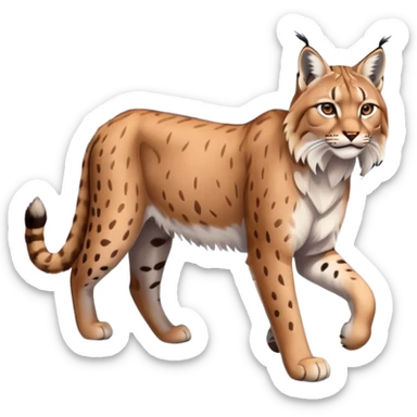 Eurasian Lynx walking in the snow beautiful aesthetic full image scenery sticker