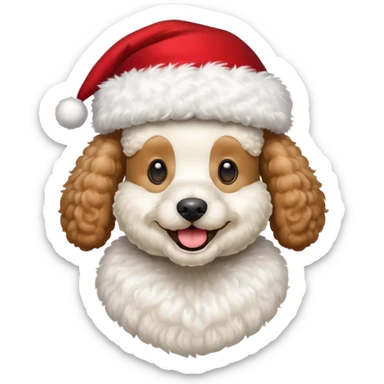 poodle santa sticker