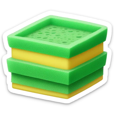 green squared thin dish sponge sticker
