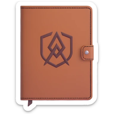 leather journal with MAKAR logo on cover sticker