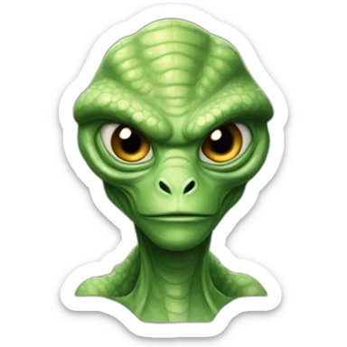 alien reptiloid sticker
