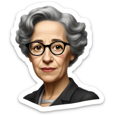 portrait of hannah arendt, young sticker