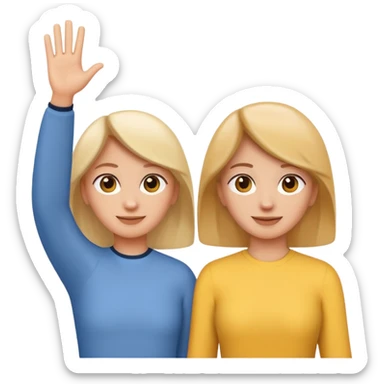two people seen from behind waving goodbye emoji style sticker