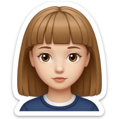 girl with micro bangs sticker