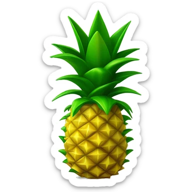 A yellow pineapple emoji with its characteristic spiky green leaves on top. Sitting atop the leaves would be a small cap or hat, perhaps in a contrasting color like blue or red. On the front of the hat, in clear lettering, would be the word "WiQed". sticker