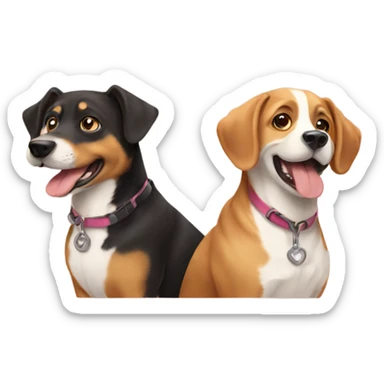 Two dogs as best friends  sticker