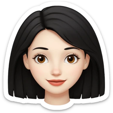 a girl that has black 4c hair textures and pale skin color, It has brown eyes, a nose, lips, and it’s smiling. sticker
