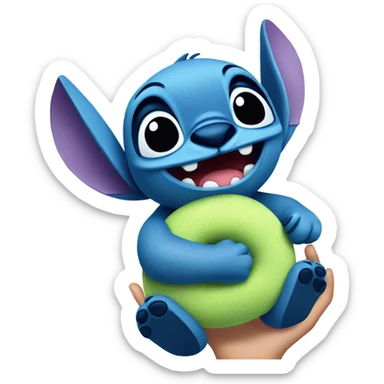 A stitch holding a Lilo plushy sticker