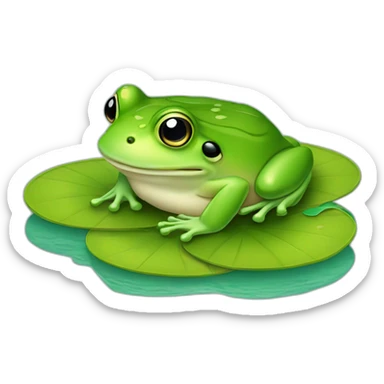 frog and lilypad sticker