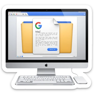 Mac computer with a google doc open on the screen  sticker