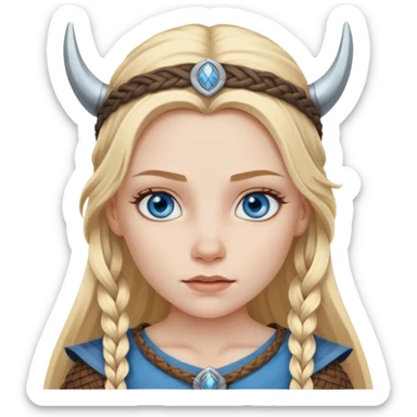 Viking female slave with blue eyes  sticker