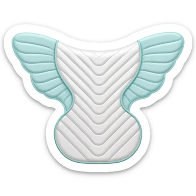 single sanitary pad shown from above, soft white contours, slightly curved wings, gently quilted texture, absorbent clean surface with subtle folds suggesting flexibility, no wrapper, underwear, or branding, apple emoji style, soft lighting, subtle shadows, emoji scale sticker