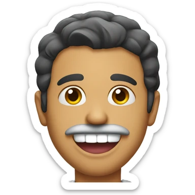 Mexican man sticking tongue out smiling   sticker