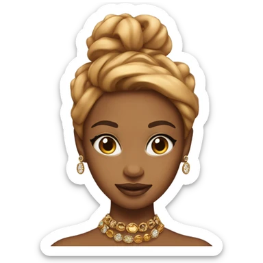 Caramel skinned beauty with jewelry sticker