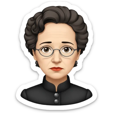 a hand drawn black outline portrait of Hannah Arendt sticker