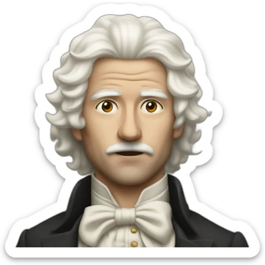 Men fighting from 1900 white wig sticker