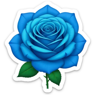 rose shape flower, no stem, now make it a 100% blue, 9.8% green, 0% red, bold and vibrant shade of blue sticker