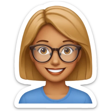 mujer trigueña con lentes sticker