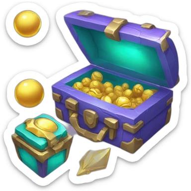 Pokemon Game LootCase Purple Chaotic Color Rich Treasure Legendary Epic Items and Pokemons sticker