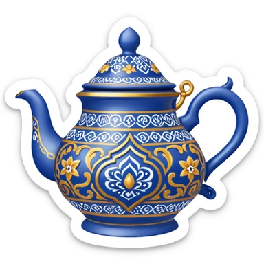 moroccan style ornamented blue teapot sticker