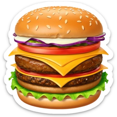 Create an image of a burger pooping up in blue background sticker