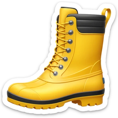yellow waterproof boots sticker