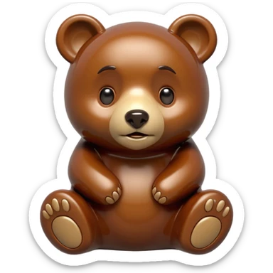 Make a bear figurine sticker