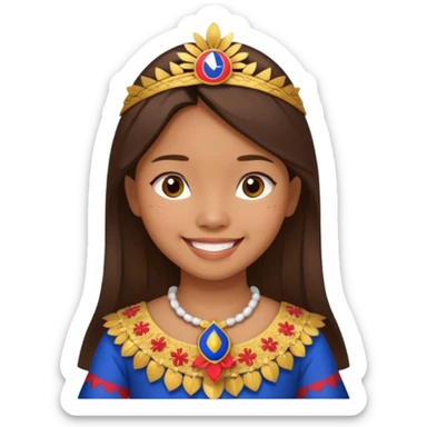 Girl wearing the Philippines national costume sticker