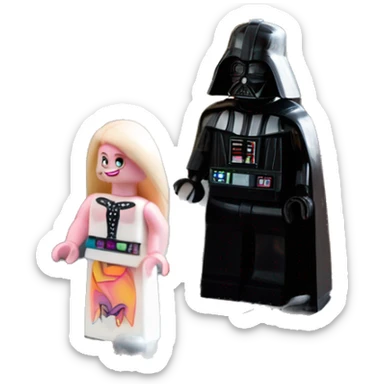 Lego Darth Vader’s and Barbie’s seriously dusty disturbing disgusting ghostly haunted horror dream mansion  sticker