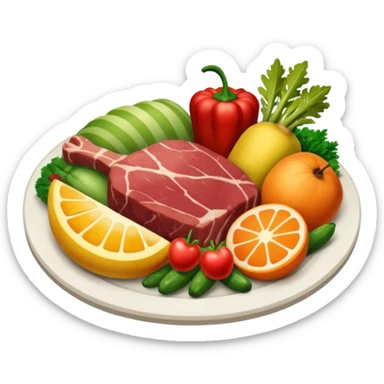 dinner with meat fruit and veggie sticker