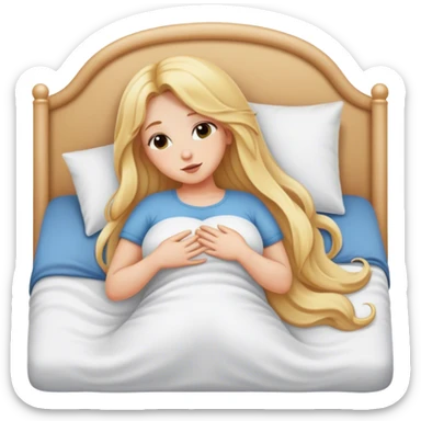 Curvy long blonde hair sfw bed pose sticker
