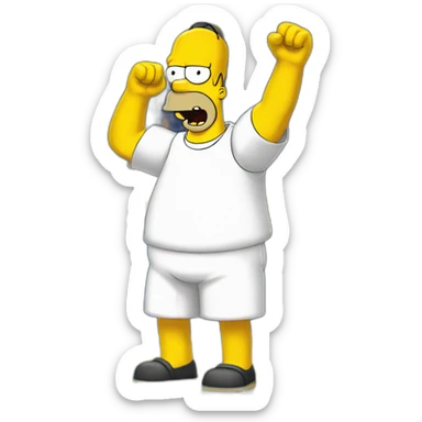 Homer Simpson qui fait du handball  sticker