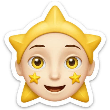 starstruck emoji, excited face, yellow stars for eyes sticker