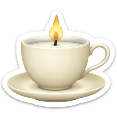 stylish teacup candle sticker
