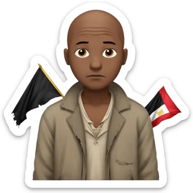 bald black man egypt poor sticker