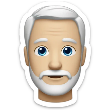 fifty white Man white beard short hair blue eyes sticker