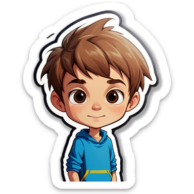 Boy light brown hair skinnny sticker