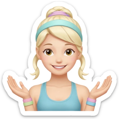 Yoga girl with pastel band sticker