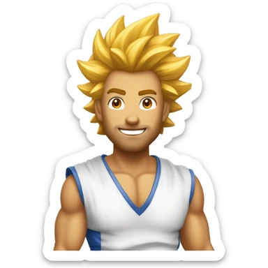 Mec avec les cheveux bleus en super sayen  sticker
