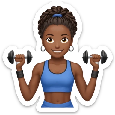 Create an emoji of rey. he has dreadlocks, african american, he's an athlete handsome with a million dollar smile. he's also a strength coach who values performance training. Make him darkskin, with 2 strand twist hairsyle  sticker
