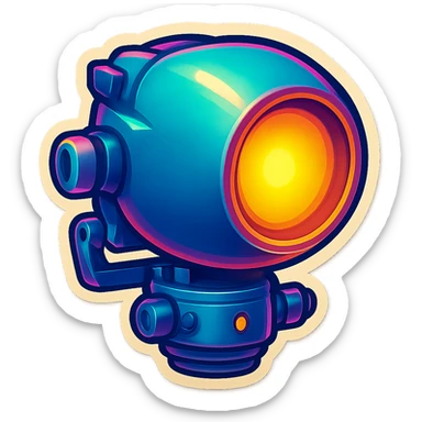 Render this spotlight pointing downward in retro stickers style. sticker