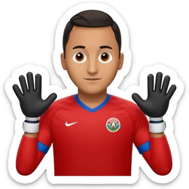 Keylor NavasK camisa roja de Costa Rica  y guantes de portero sticker