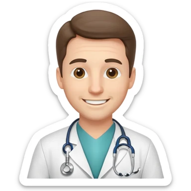 white guy doctor sticker