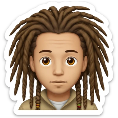 light skin man with dreadlocks sticker
