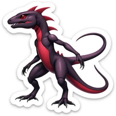 Shiny Exotic Edgy Badass Gothic Cool epic Salandit-Genesect-Koraidon-Fakémon-hybrid-creature (full body)  sticker