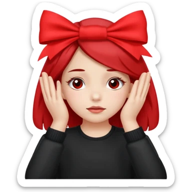 👧🏼🙈🎀🚩 sticker