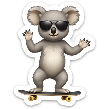 anthropomorphised koala in skater-style clothing wearing dark sunglasses walking upright sticker