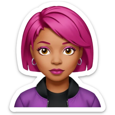 Tionne T-Boz Watkins with short magenta red hair sticker